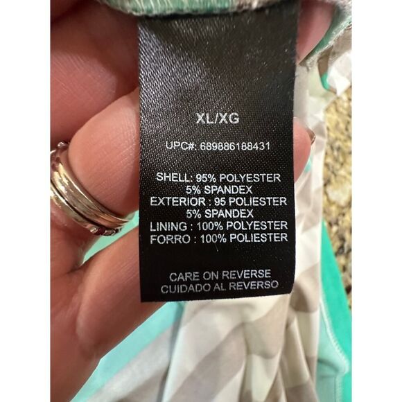 Jessica Howard NEW Size XL Sleeveless Striped Maxi Dress Turquoise, Black, Tan - Picture 16 of 16